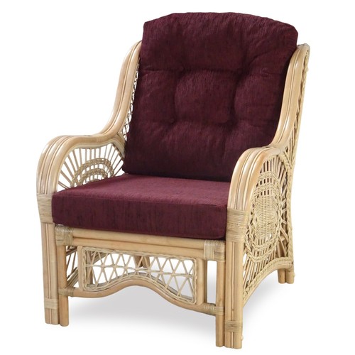Malibu Rattan Wicker Lounge Chair with Thick Dark Brown Cushion,Handmade Design - Picture 22 of 28