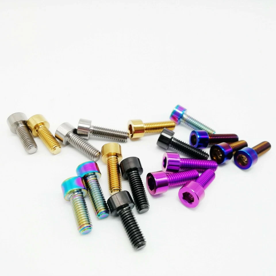 Titanio Ti Bicicleta M6x16 M6X18 M6X20 M6X25mm Tornillos Allen Hexagonal Cabeza Tornillos Foto 3 de 3