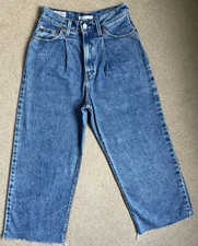 Ribcage Pleated Cropped Jeans Wide Leg 