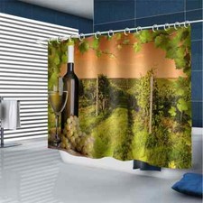 Wine From The Vineyard 3D Shower Curtain Waterproof Fabric Bathroom Decoration