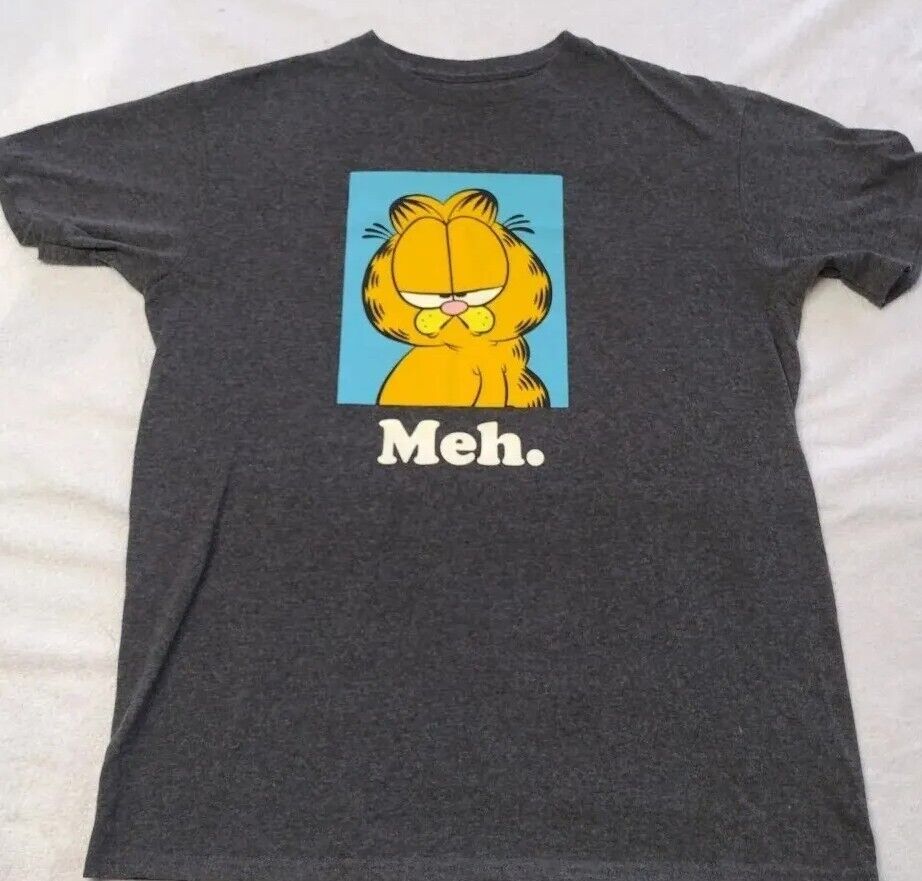 Garfield MEH. Men's T Shirt Gray Graphics Comic B… - image 4