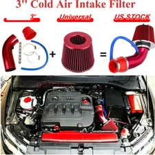 Cold Air Intake Filter Induction Pipe Power Flow Hose System Accessory 76mm 3''