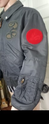 RED EAR PAUL SMITH AVIATOR FLIGHT BOMBER JACKET GRAY GREEN SIZE