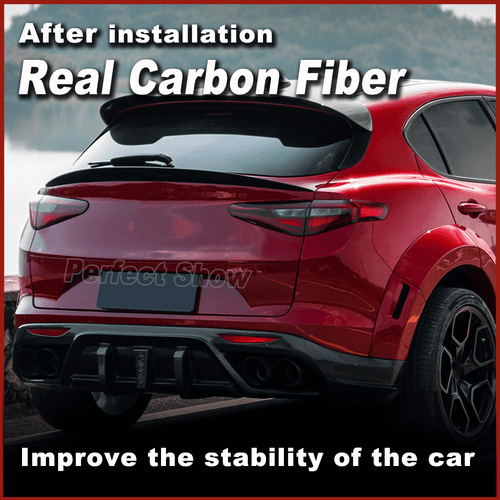 For Alfa Romeo Stelvio SUV 2017-21 Rear Trunk Spoiler Lip Wing Dry Carbon Fiber - Bild 2 von 12