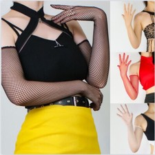 Lady Long Gloves Mesh Evening Party Sheer Hollow Out Punk Opera Retro Gothic