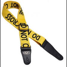 Police Tape Do Not Cross Yellow Guitar Strap Rock Bass Electric Free Ship New