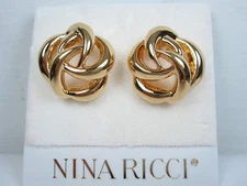 Nina Ricci Gold Plated Pierced Earrings - 7466