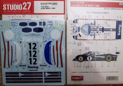 DECAL: 1/24 S271259 1986 R******* Porsche 962C WSPC for Tamiya kits