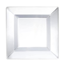 Party Essentials 40-Count Clear Hard Plastic 9.5" Classic Square Dinner Plates