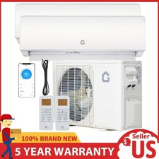 18000 BTU Dual Zone 9K 12K Ductless Mini Split Heat Pump Air Conditioner WIFI