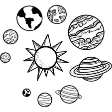 'Solar System' Unmounted Rubber Stamp (RS019934)