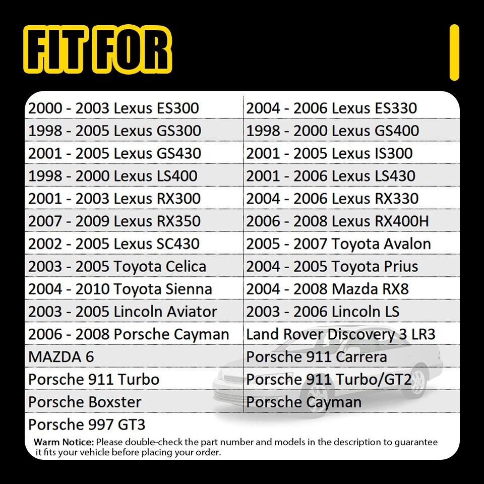 Lastre de faros de xenón HID para Toyota Avalon Celica Prius Sienna Mazda RX8 2 JUEGOS Foto 2 de 4