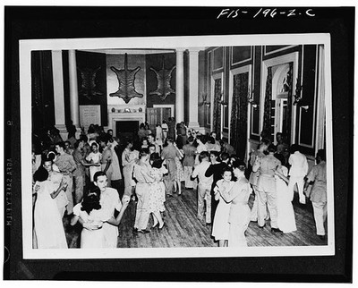 Photo:1940s Ballroom Dance at Large Hall Crowd in Formal Attire