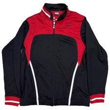 Official Nike Black/Red/White Striped Zip Up Jacket Size Large