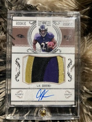 2020 Panini National Treasures Crossover RC 4 Color Patch JK Dobbins Auto /99
