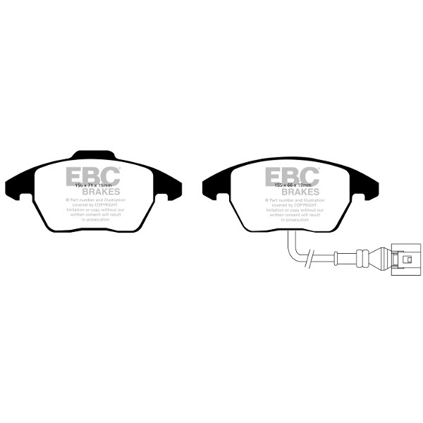 EBC Redstuff Front Brake Pads for Volkswagen Beetle (5C) 2.0L 210 HP DP31517C - Image 2