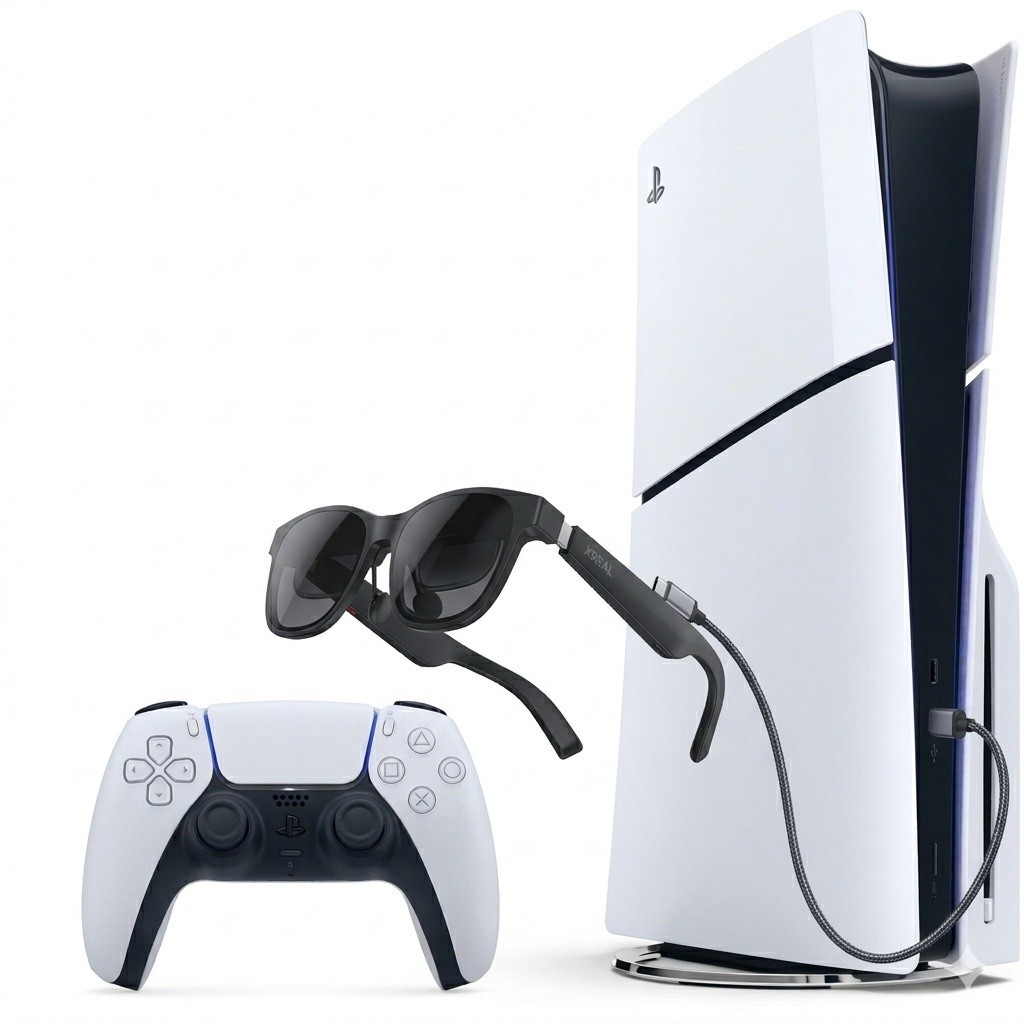 Sony PS5 Blu-Ray Edition Console - Blanc + Lunette XREAL AIR2( JEUX EN VIRTUEL)
