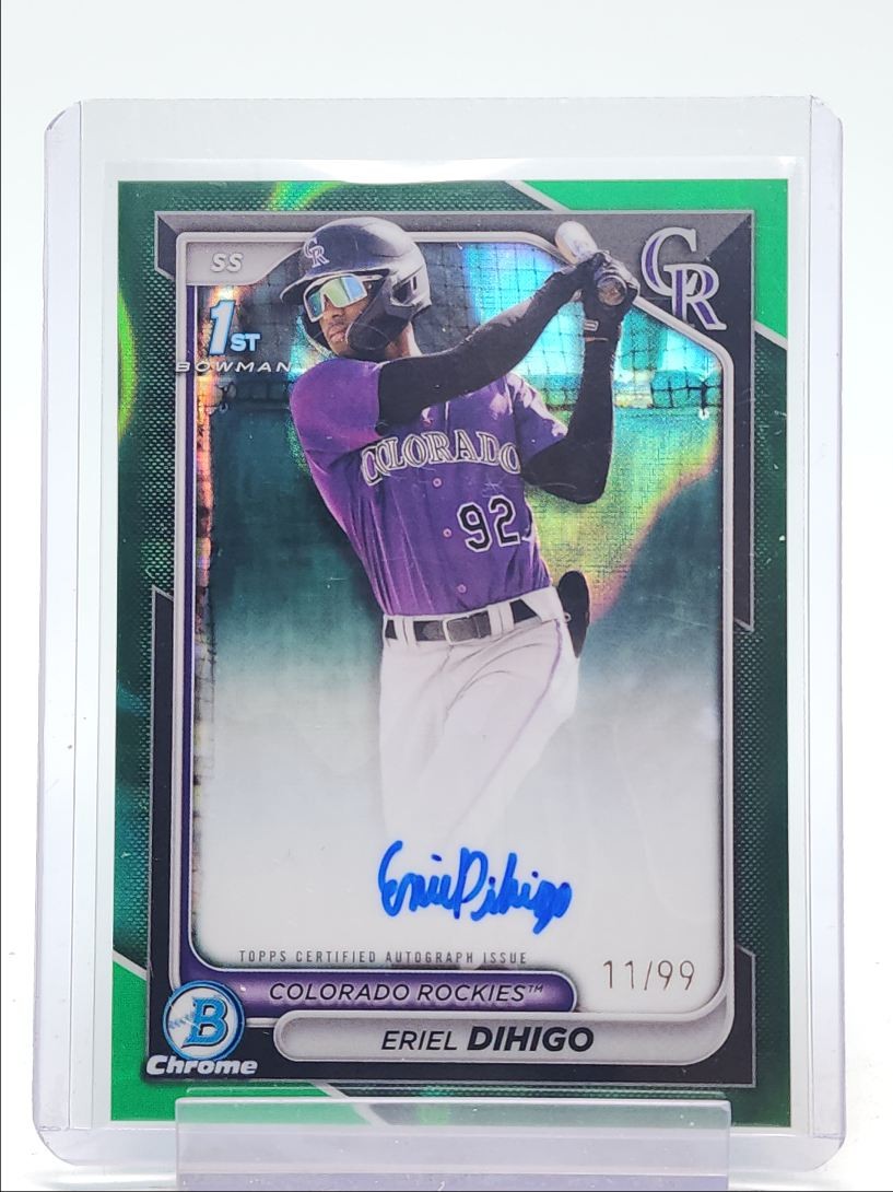 ERIEL DIHIGO 2024 BOWMAN CHROME 1ST AUTOGRAPH GREEN LAVA AUTO /99 Q4060