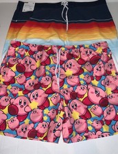 Goodfellow or Kirby swim trunks Navy/Red/Mint board short or KIRBY PRINT w/elast