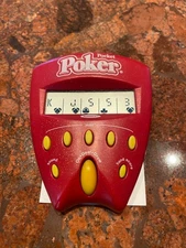 Vintage RADICA POCKET POKER Handheld Electronic 2002 Game / Instructions - Works