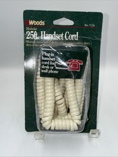 WOODS' MODULAR 25' FT HANDSET CORD Vintage Phone NOS Off White New
