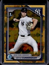 2024 Bowman Draft Sapphire Bryce Cunningham Chrome Gold 1st #/50 Yankees
