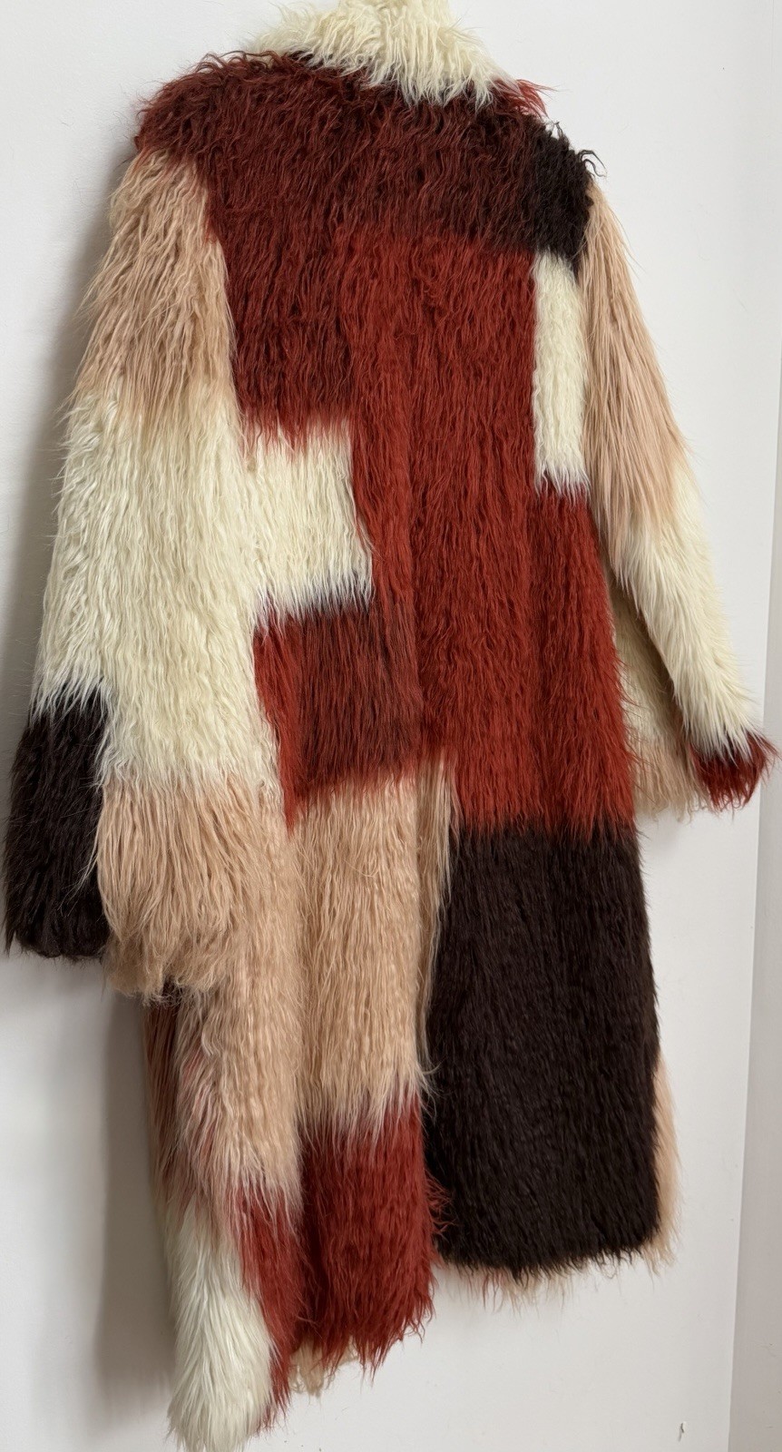 Patchwork Color Block Multicolor Mongolian Faux F… - image 4