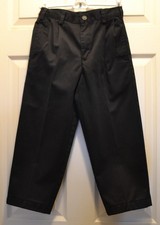 Lands End Boys Black Pants Size 8 Waist 25" Inseam 19 1/2" 65 Pol/35 Cotton