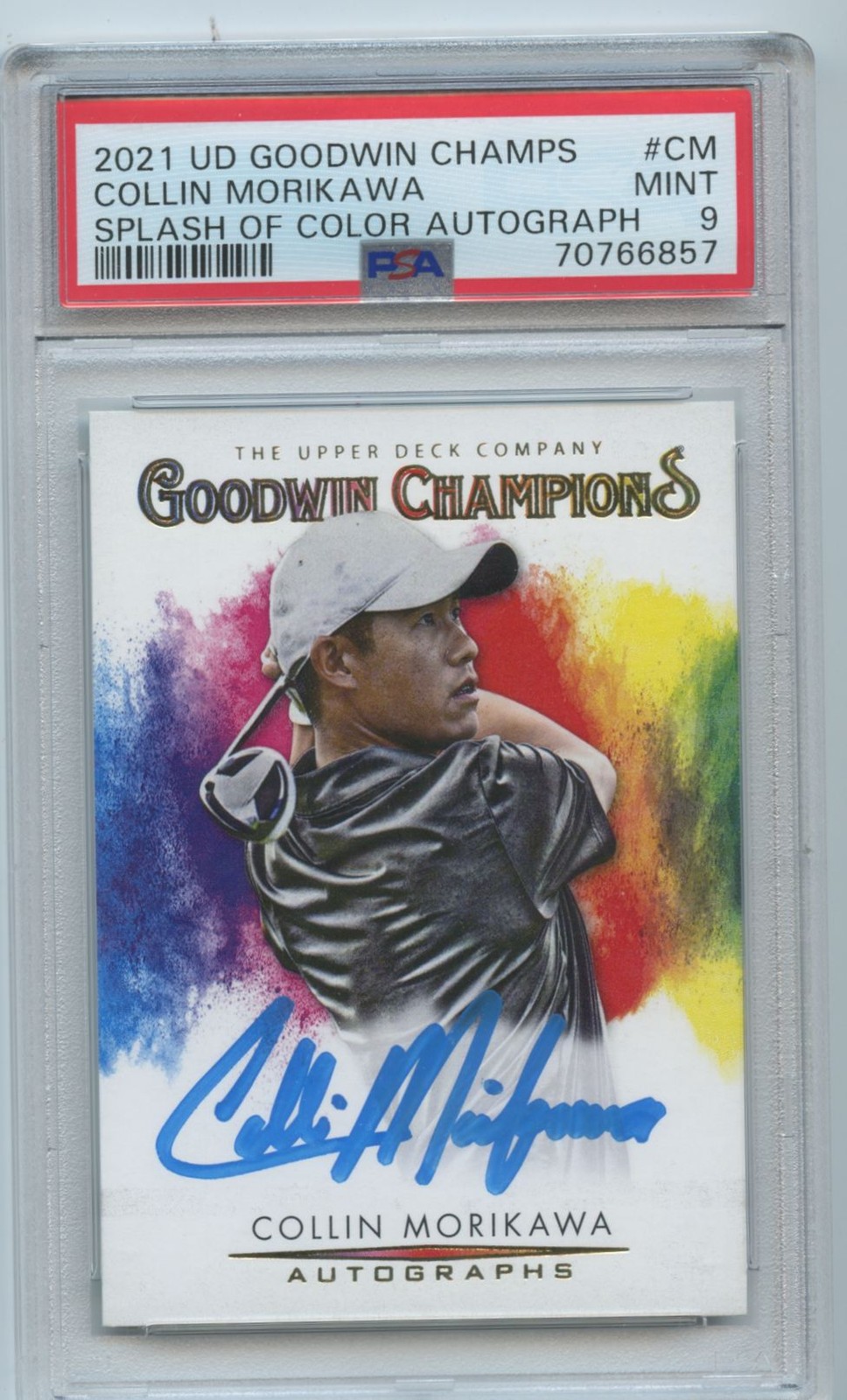 2021 UD Goodwin Champs Splash Color Collin Morikawa Rookie Auto PSA 9 #CM