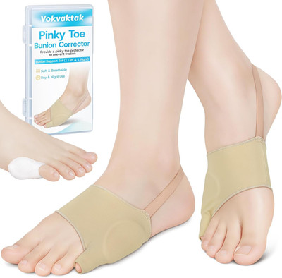 1 Pair Tailor Bunion Corrector, Bunionette Sleeves with Built-In Gel Pads & Non-