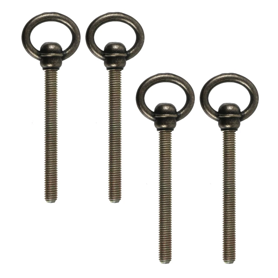 Versatile 4Pcs Antique Brass Swivel Screws 4.13" for Furniture & Mirror Mounting - Image 3 of 4