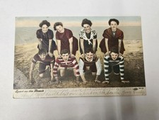 Vintage POSTCARD Sport On The Beach Bathing Suits on the Beach Postcard 1907