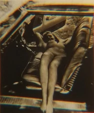 Model Across Front Seat of Car Microphotograph Microscope Slide