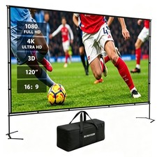 120inch Portable 16:9 4K HD Outdoor Projector Screen with Stand