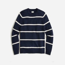 NWT J.Crew Heritage Cotton Sweater in Stripe Size S Navy