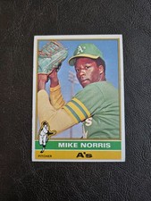 MIKE NORRIS ROOKIE 1976 TOPPS BASEBALL CARD #653 OAKLAND ATHLETICS. rookie card picture
