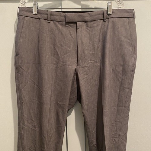 Van Heusen Pants Men 36x30 (Tag 36x26) Grey Flex Straight Stretch Casual Office - Picture 3 of 14