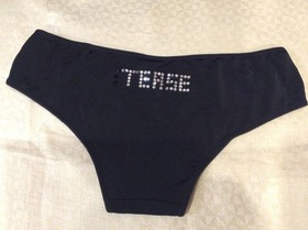 Vintage 2005 Victoria Secret Sexy Little Things  Black Bling Hiphugger Size L