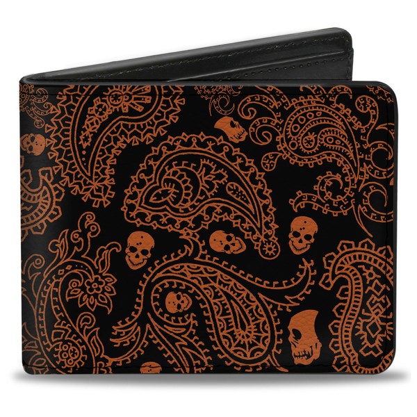 Bi-Fold Wallet Bandana/Skulls Black/Orange (Us Import)-image