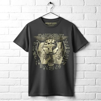 Iron Maiden Powerslave Hieroglyphics Men's T Shirt Heavy Metal Merch