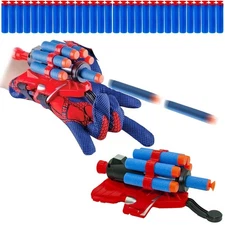 Spider Man Web Launcher Gloves 2 Pack with Wrist Shooters Toy for Kids Adults