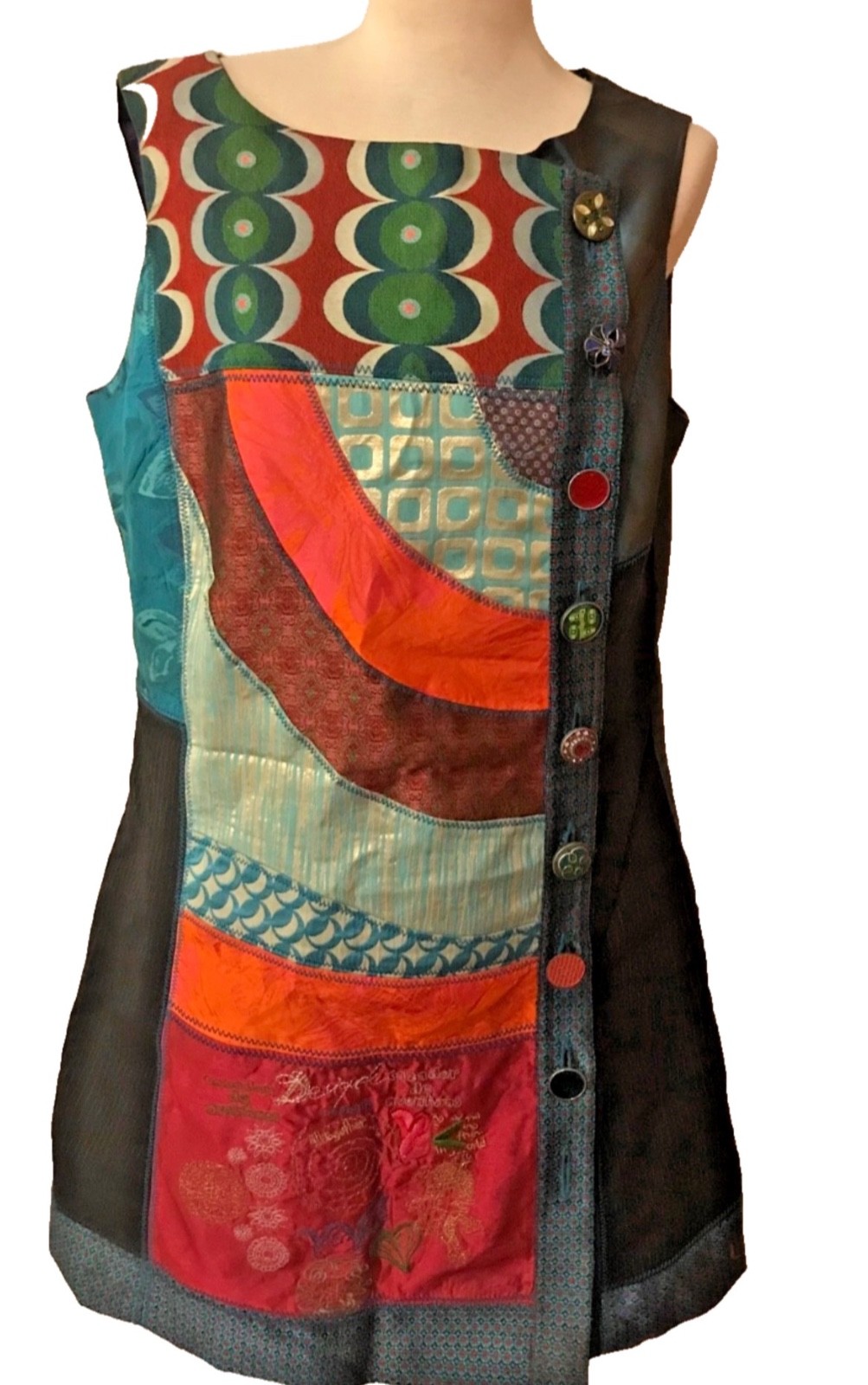 Desigual Multicolored Colored Patchwork Embroider… - image 5