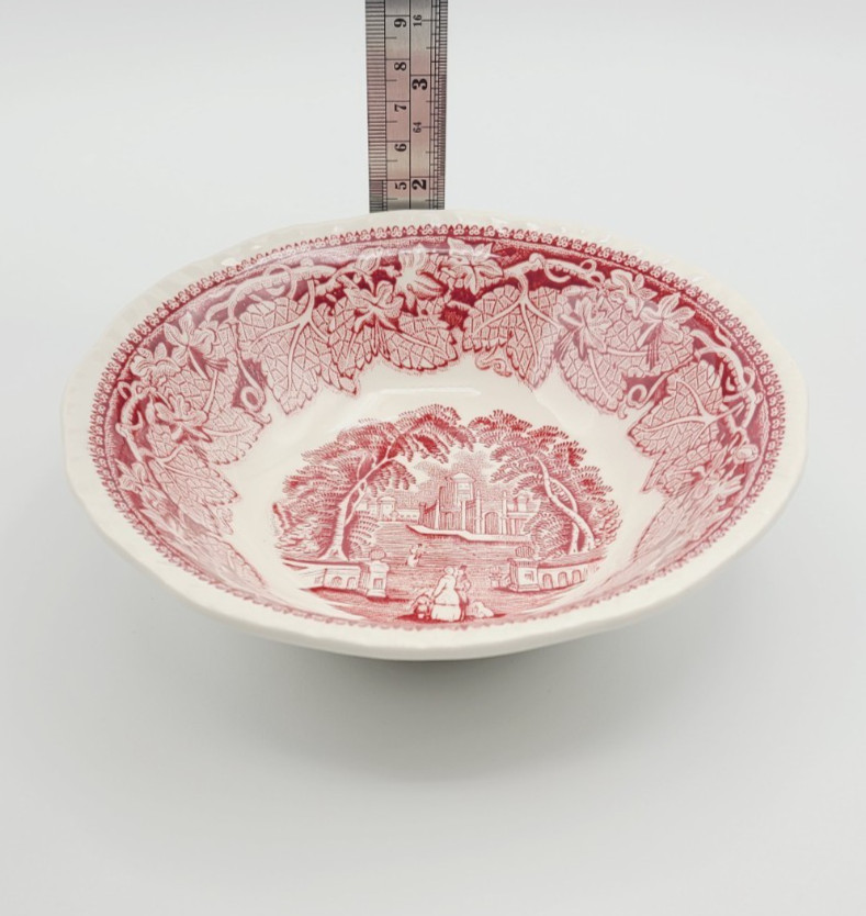 Vintage 1950s Mason's Vista Pink Ironstone Coupe Cereal Bowl Transferware