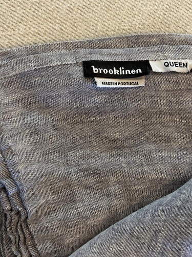 Brooklinen Linen Flat Sheet Queen Grey Graphite Made in Portugal 100% Linen