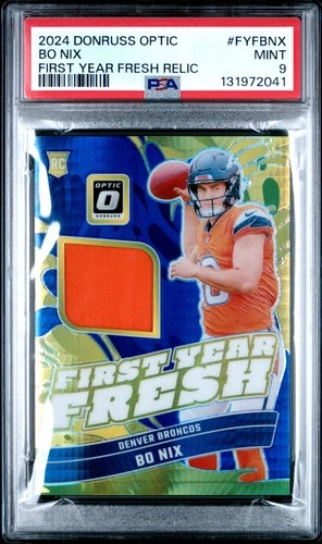 2024 PANINI DONRUSS OPTIC FIRST YEAR FRESH RELIC #FYFBNX BO NIX PSA 9