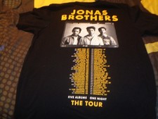 2003 JONAS BROTHERS FIVE ALBUMS -ONE NIGHT TOUR  UNISEX (L) BLACK T-SHIRT!!