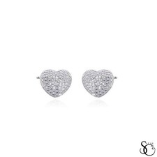 925 Sterling Silver Heart Stud Earrings
