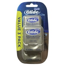 Oral-B Glide Pro-Health Deep Clean Floss Cool Mint 3-pack 131.1 Yards Total, NEW