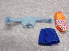 Lot of 3 Vintage Genuine Barbie Clothes, Swimsuit, Sweater and Shorts