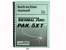 Thermal Dynamics Pak-5XT Plasma Cutter Operator, Service & Parts  Manual  *340